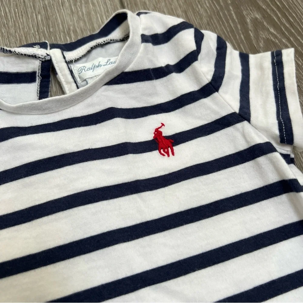 RALPH LAUREN 2PC SHORT SLEEVE DRESS WITH BLOOMER 12MO